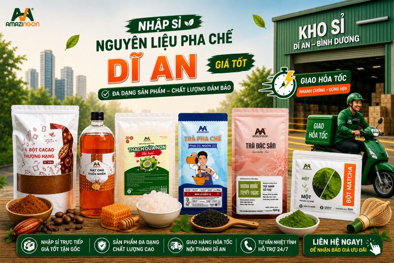 nguyên liệu pha chế Dĩ An