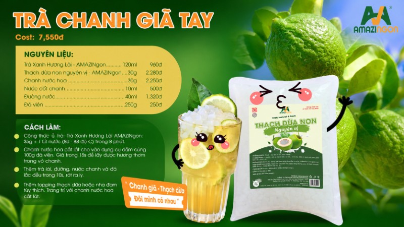 Công thức pha trà chanh giã tay chuẩn vị từ AMAZINGON