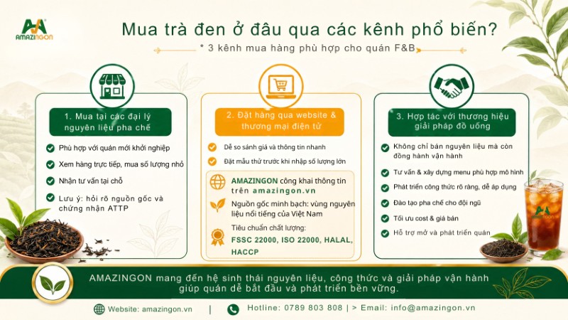 Mua trà đen ở đâu? 3 kênh mua trà đen phổ biến của AMAZINGON