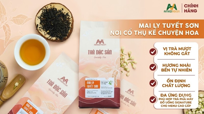 Trà đặc sản Mai Ly Tuyết Sơn AMAZINGON giải pháp nguyên liệu pha chế tối ưu cho quán F&B 