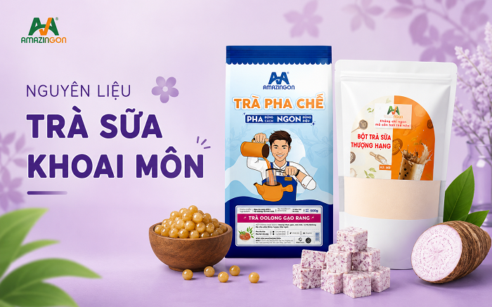 Nguyên liệu làm trà sữa khoai môn 