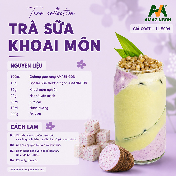 Công thức trà sữa khoai môn thơm béo