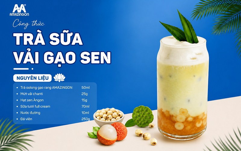 Nguyên liệu trà sữa vải gạo sen