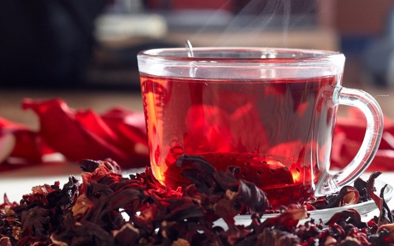 Trà hoa atiso đỏ hibiscus màu hồng đỏ tươi 