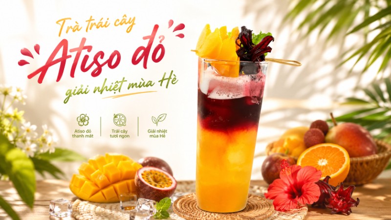 Trà trái cây Atiso đỏ giải nhiệt mùa Hè