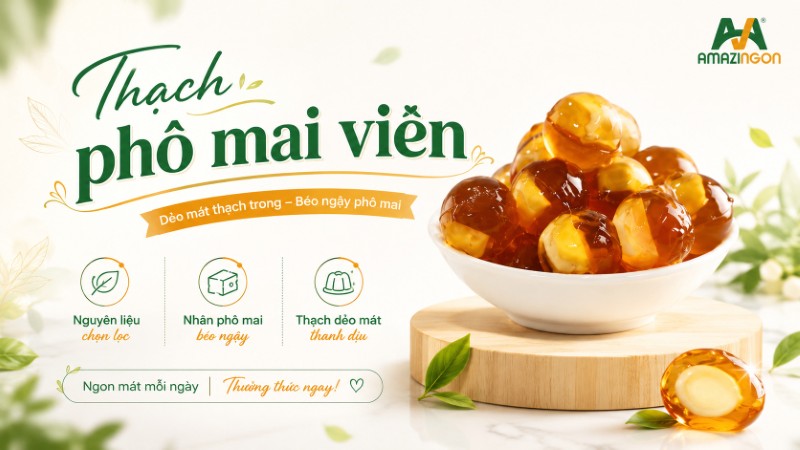 Thạch phô mai viên - Topping hấp dẫn dành cho các quán trà sữa