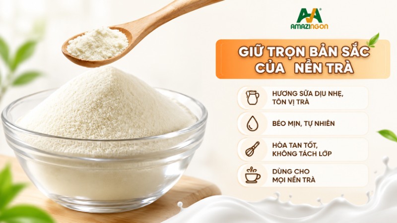 Bột sữa AMAZINGON ứng dụng được trên mọi nền trà giúp quán mở rộng menu hiệu quả Bột sữa AMAZINGON ứng dụng được trên mọi nền trà giúp quán mở rộng menu hiệu quả