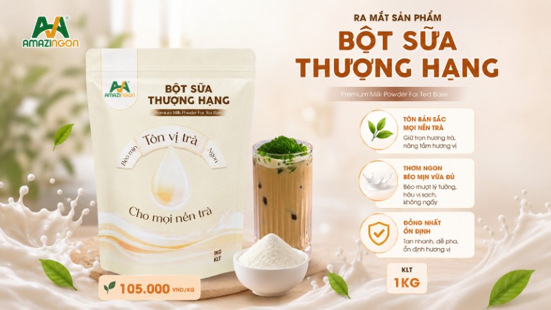 Bột sữa thượng hạng AMAZINGON tập trung vào giá trị phù hợp với nhu cầu vận hành thực tế của quán Bột sữa thượng hạng AMAZINGON tập trung vào giá trị phù hợp với nhu cầu vận hành thực tế của quán
