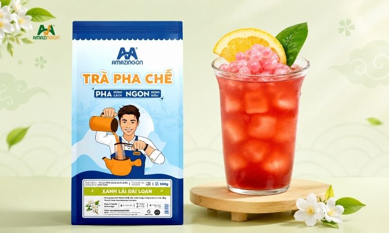Trà Xanh Lài Đài Loan AMAZINGON mang hương hoa thanh nhẹ, phù hợp với cold brew trái cây Trà Xanh Lài Đài Loan AMAZINGON mang hương hoa thanh nhẹ, phù hợp với cold brew trái cây