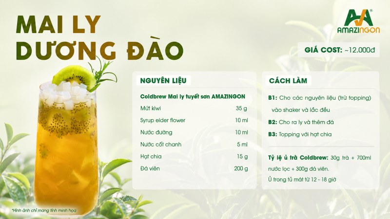 Công thức trà Mai Ly Dương Đào chuẩn vị từ AMAZINGON