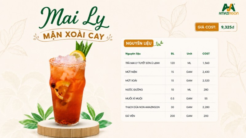 Nguyên liệu làm Mai ly mận xoài cay