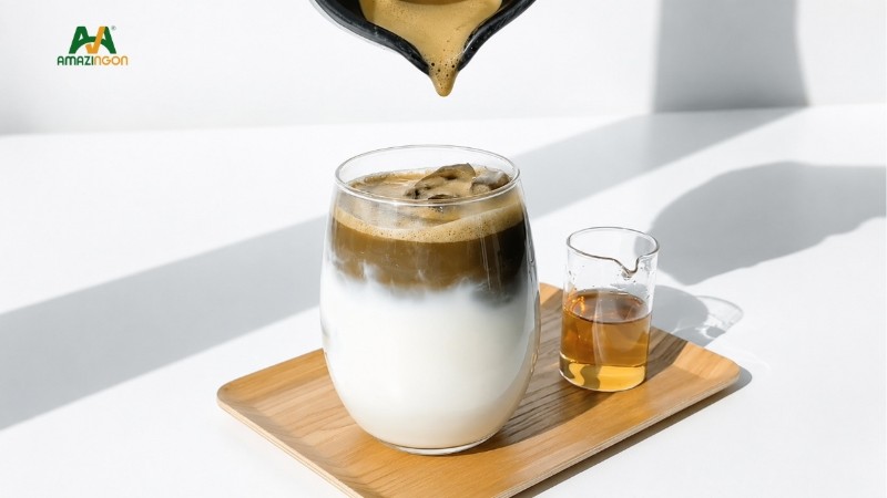 Hojicha kết hợp với sữa lúa mạch mang đến sự tinh tế và khác biệt