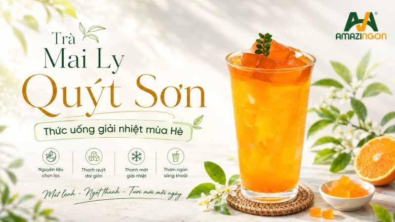 Trà Mai Ly Quýt Sơn thức uống đặc sản mùa Hè cho quán 