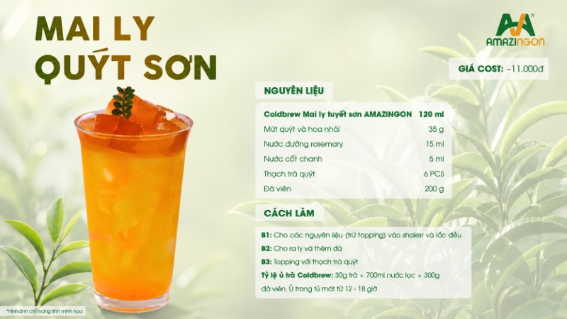 Công thức trà Mai Ly Quýt Sơn chuẩn vị từ AMAZINGON