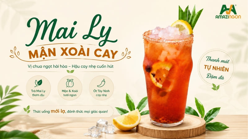 Mai Ly Mận Xoài Cay từ bộ sưu tập trà trái cây của AMAZINGON