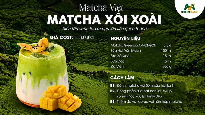 Matcha Xôi Xoài – Sự kết hợp nhiệt đới đầy sáng tạo từ BST Matcha Việt