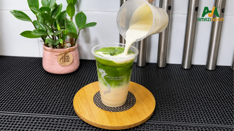 Matcha kem cheese pha từ bột Matcha Greenora AMAZINGON Matcha kem cheese pha từ bột Matcha Greenora AMAZINGON