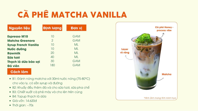 Cách pha cà phê Matcha Vanilla chuẩn vị từ AMAZINGON