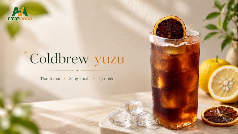 Coldbrew yuzu thức uống với vị cà phê thanh mát