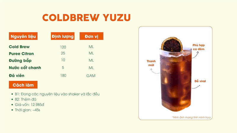 Công thức coldbrew yuzu thanh mát chuẩn vị từ AMAZINGON