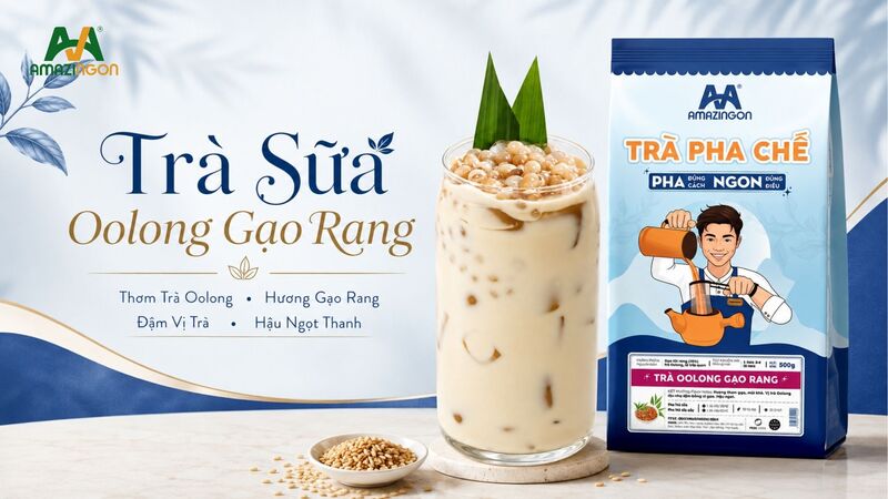 Trà sữa Oolong gạo rang công thức lôi cuốn khách hàng từ AMAZINGON Trà sữa Oolong gạo rang công thức lôi cuốn khách hàng từ AMAZINGON
