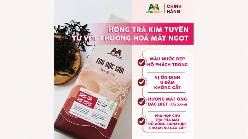 Hồng trà Kim Tuyên nền trà được sử dụng nhiều trong pha chế F&B Hồng trà Kim Tuyên nền trà được sử dụng nhiều trong pha chế F&B