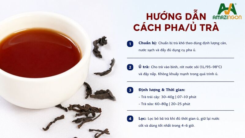 Cách ủ trà đen lá đậm vị từ AMAZINGON