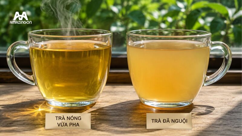 Tình trạng nước trà bị đục khi để nguội