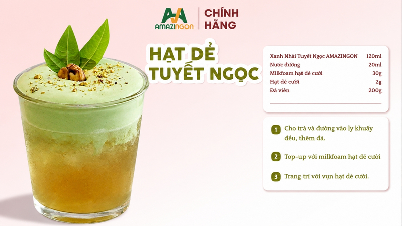 Hạt dẻ Tuyết Ngọc - Sự kết hợp hoàn hảo giữa nền trà xanh nhài Tuyết ngọc và milk foam hạt dẻ Hạt dẻ Tuyết Ngọc - Sự kết hợp hoàn hảo giữa nền trà xanh nhài Tuyết ngọc và milk foam hạt dẻ