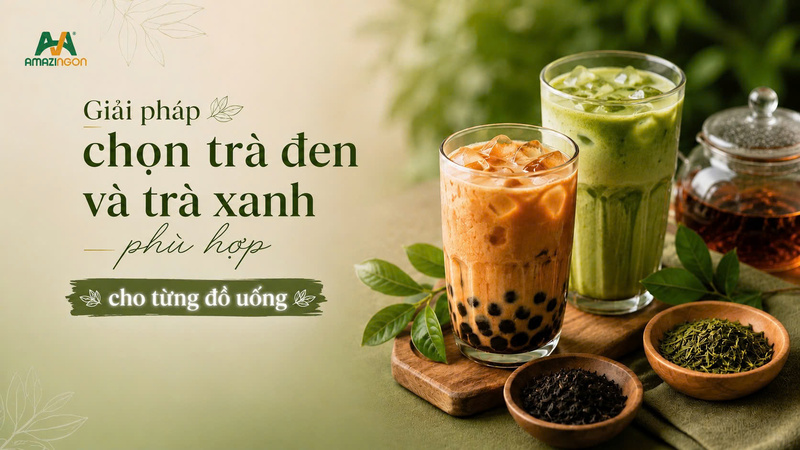 trà đen và trà xanh