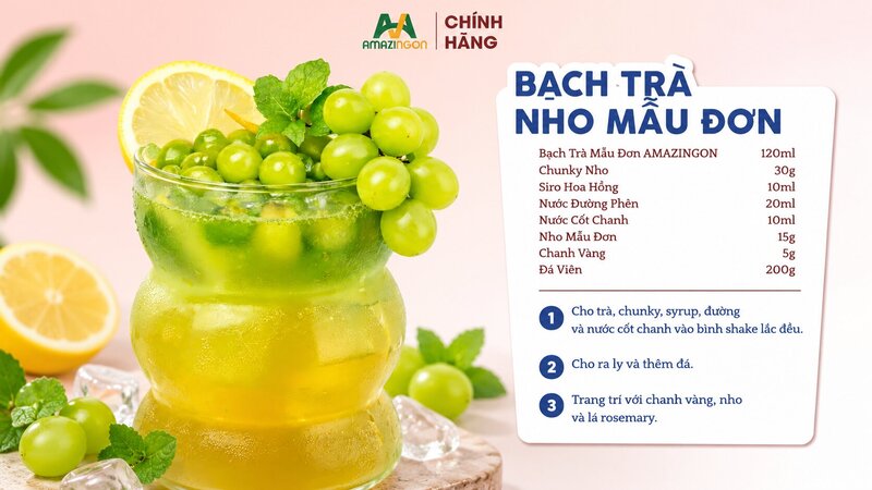 Trà trái cây pha từ bạch trà Mẫu Đơn