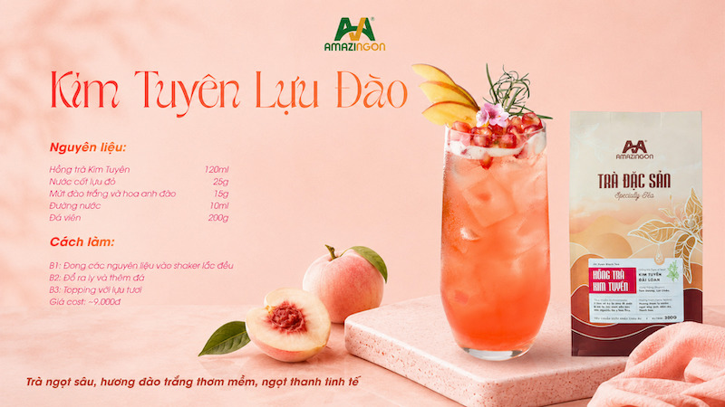 Kim Tuyến lựu đào - Thức uống ngọt sâu từ bst lựu mật của AMAZINGON