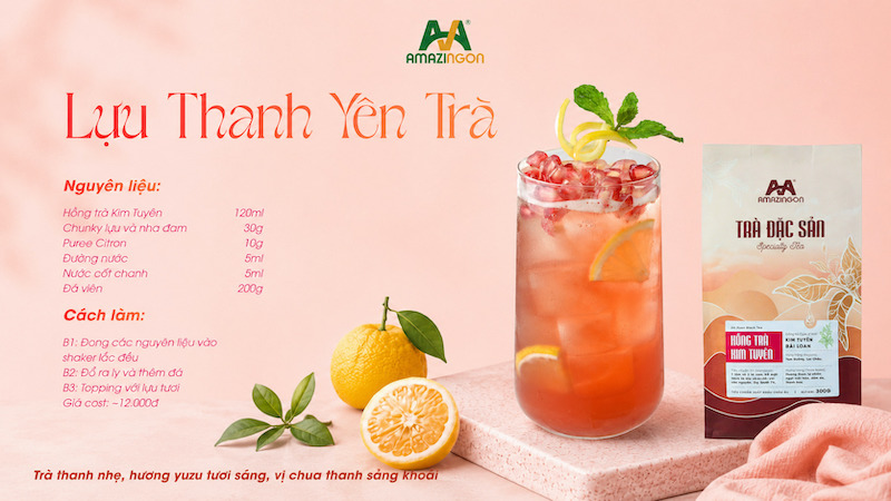 Lựu thanh yên trà trái cây với hương vị thanh nhẹ