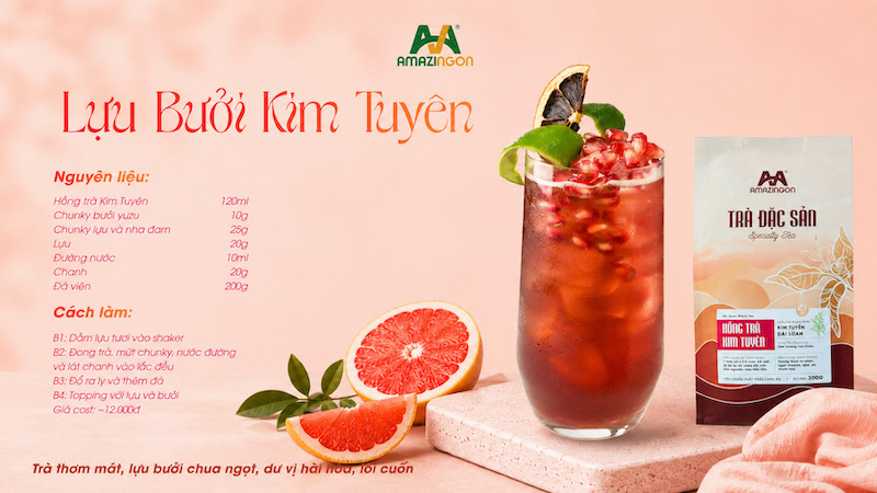 Lựu bưởi Kim Tuyên thức uống lôi cuốn từ AMAZINGON