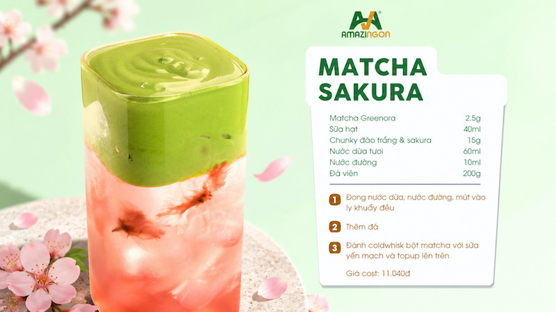 Matcha Sakura – Sắc xanh thanh nhã hòa cùng nét dịu dàng của hoa anh đào