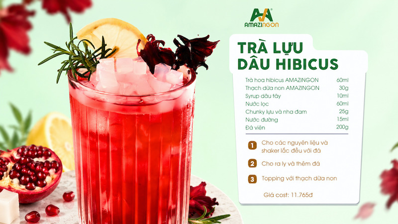 Trà Lựu Dâu Hibiscus ấn tượng với sắc đỏ rực rỡ cho đêm hội Trung Thu
