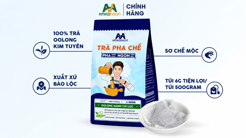 Trà oolong xanh túi lọc AMAZINGON