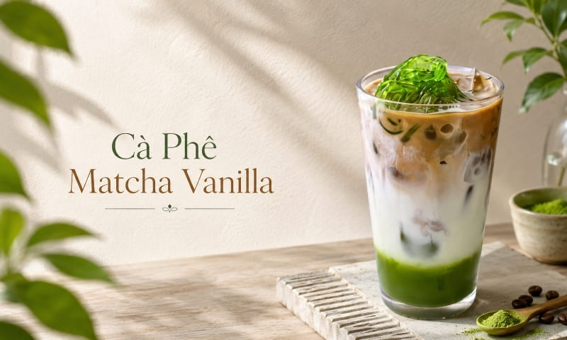 Cà phê matcha vanilla sự kết hợp hoàn hảo giữa cafe và matcha