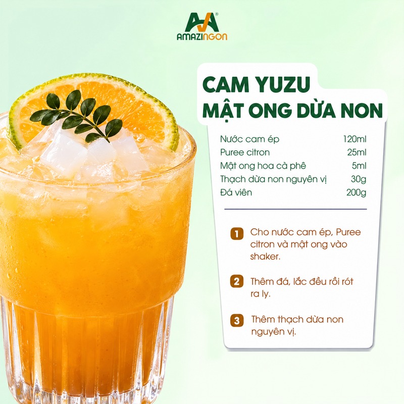 Công thức cam Yuzu mật ong dừa non AMAZINGON