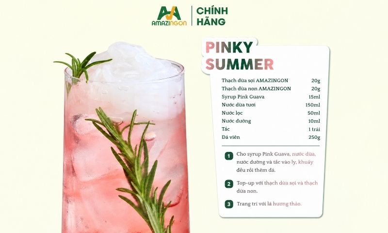Cách thực hiện công thức Pinky Summer chuẩn vị từ AMAZINGON