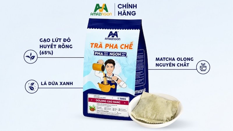 Trà pha chế Oolong gạo rang AMAZINGON