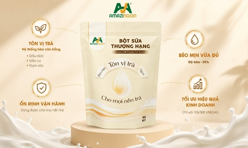 Bột sữa thượng hạng AMAZINGON quyết định độ béo mịn cho đồ uống Bột sữa thượng hạng AMAZINGON quyết định độ béo mịn cho đồ uống