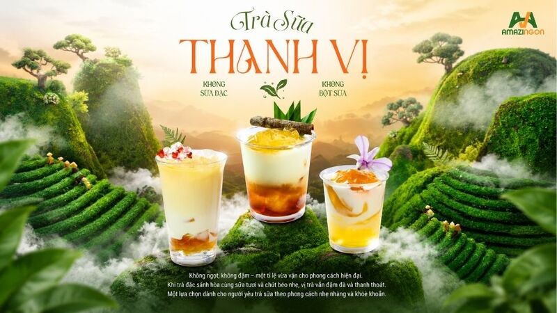 Xu hướng trà sữa thanh vị hiện nay từ AMAZINGON