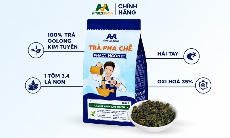 Trà oolong xanh Kim Tuyên AMAZINGON 
