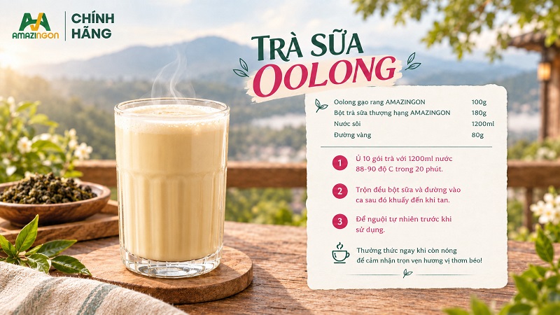 Trà sữa gạo oolong nóng – Biến tấu từ thức uống quen thuộc