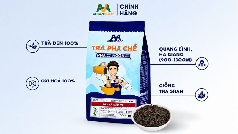 Trà đen lá đậm vị giúp tối ưu nhu cầu vận hành quán từ AMAZINGON 