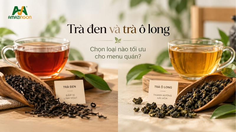 trà đen và trà ô long
