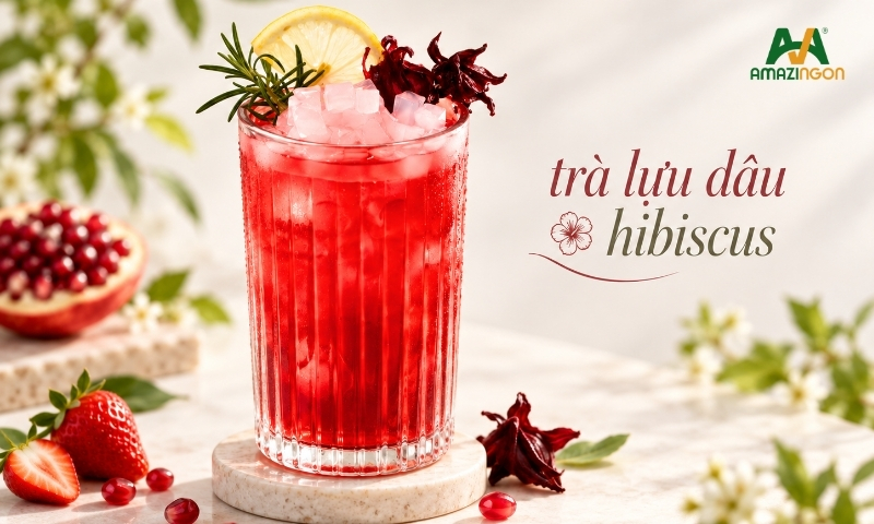 Trà lựu dâu hibiscus lựa chọn tươi mới cho menu quán