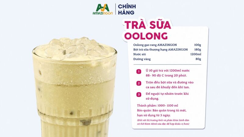 Công thức trà sữa Oolong gạo rang từ AMAZINGON Công thức trà sữa Oolong gạo rang từ AMAZINGON