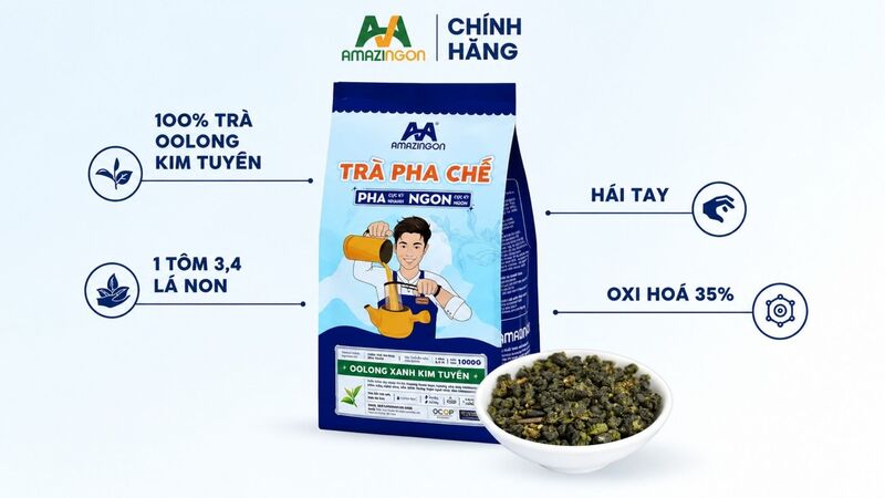 Trà pha chế Oolong xanh Kim Tuyên AMAZINGON Trà pha chế Oolong xanh Kim Tuyên AMAZINGON